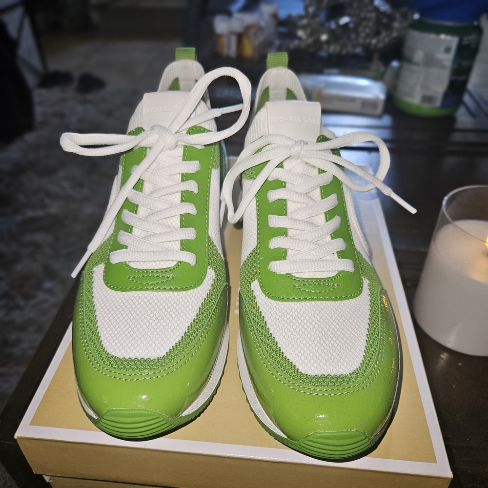 Michael Kors Green and White Sneakers